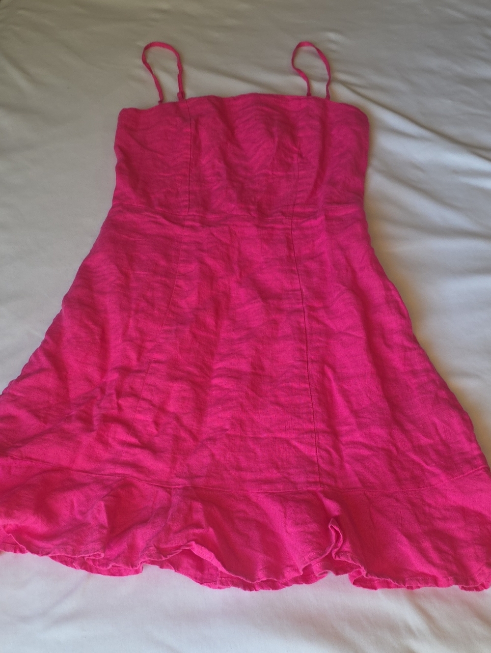 & Other Stories Hot Pink Spaghetti-Strap Mini Dress